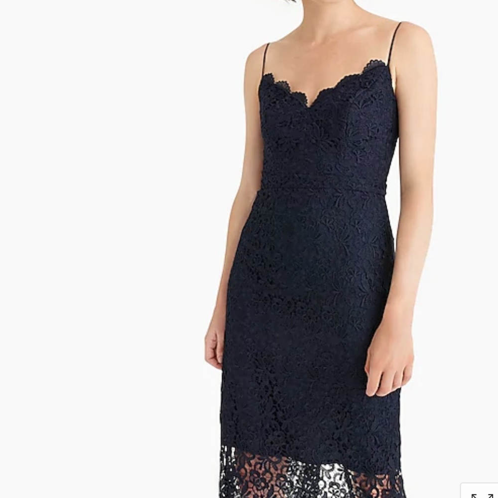 J Crew Spaghetti-strap dress in guipure lace